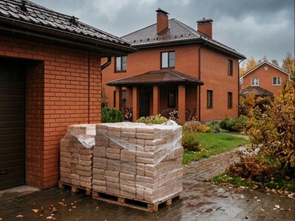 декоративная поленница — Очаговый проезд, 23, Колпино